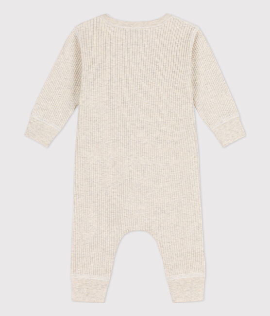 Tutina lunga bebè in maglia a costine beige MONTELIMAR CHINE