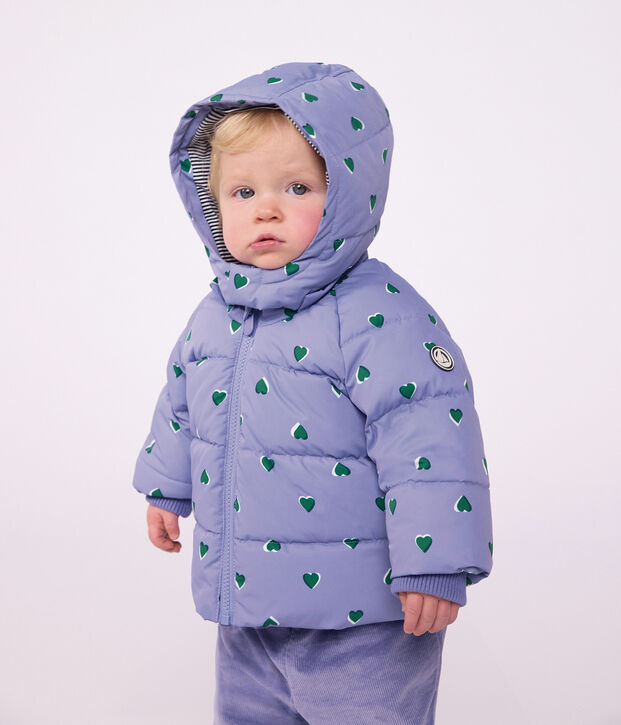 Piumino in poliestere con stampa animalier neonato viola/multicolore