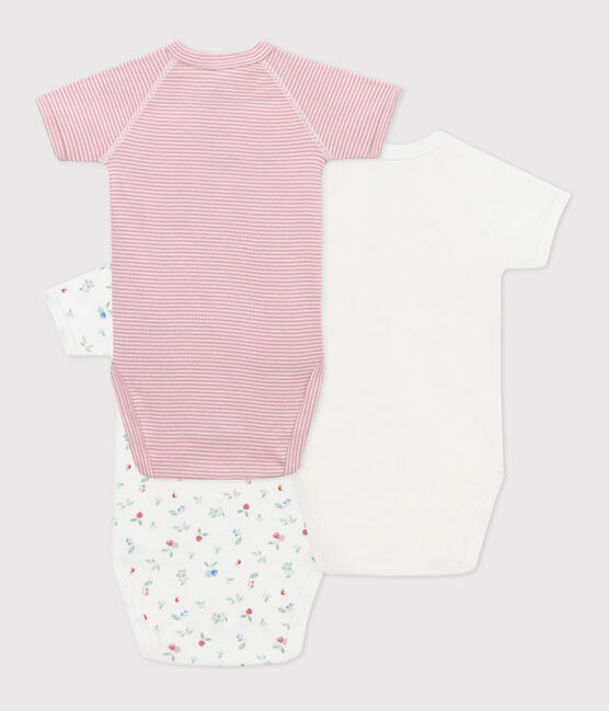 Set da 3 body incrociati a maniche corte in cotone con stampa neonato variante 2