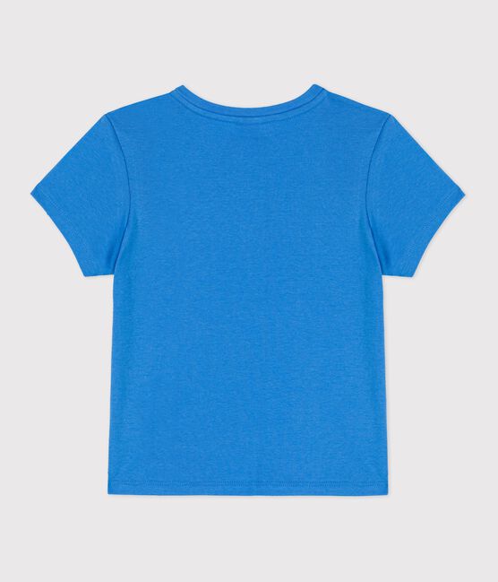 T-shirt a maniche corte in cotone bambina blu BRASIER