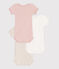 Set 3 body a maniche corte in cotone tinta unita neonato variante 1