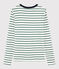 T-shirt girocollo iconica in cotone Donna bianco MARSHMALLOW/verde VALLEE