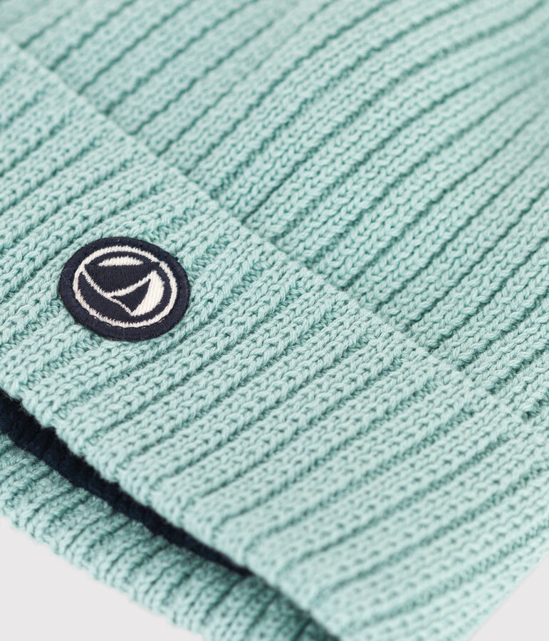 Cappello in maglia con fodera in pile bambino unisex verde PAUL