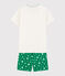 Pigiama corto bianco a stelle unisex a costine bianco MARSHMALLOW/verde GAZON