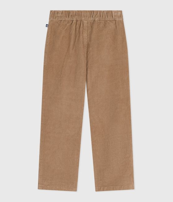 Pantaloni dritti in velluto tinta unita bambino beige ROCHE CLAIR