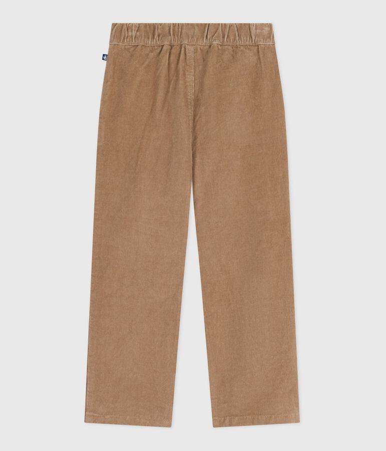 Pantaloni dritti in velluto tinta unita bambino beige