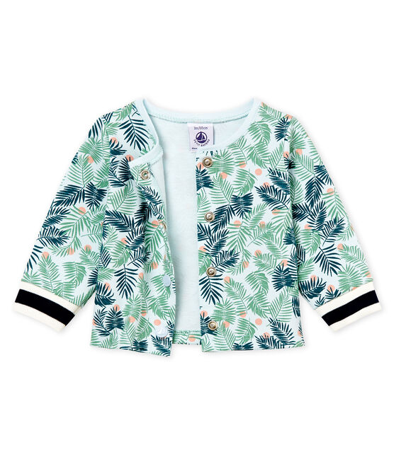 Cardigan in maglia fantasia neonata blu BOCAL/bianco MULTICO