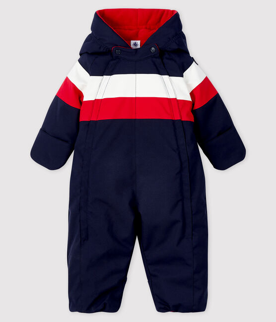 Tutina imbottita Grande freddo bebè maschio blu SMOKING/bianco MULTICO