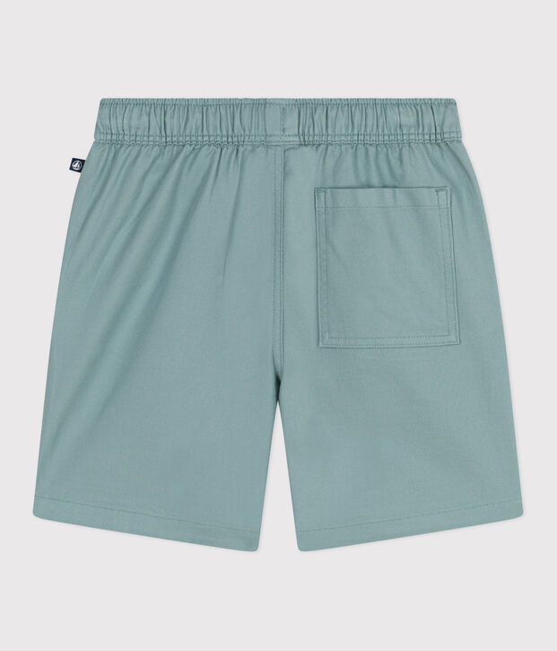 Bermuda corti in cotone tinta unita bambino verde