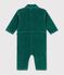 Tutina lunga in ciniglia tinta unita neonato verde