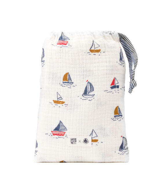 Set di 3 fasce bebè con motivo barche e motivo millerighe bianco MARSHMALLOW/blu MEDIEVAL/ MULTICO