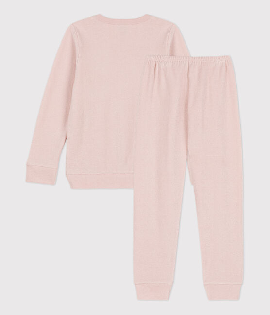 Pigiama in spugna bouclette grattata per bimba/bimbo rosa SALINE