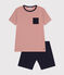 Pigiama short in cotone junior blu SMOKING/bianco MULTICO