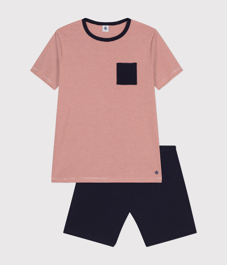 Pigiama short in cotone junior blu/multicolore