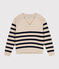 Maglione in misto lana e cotone donna bianco AVALANCHE/blu SMOKING