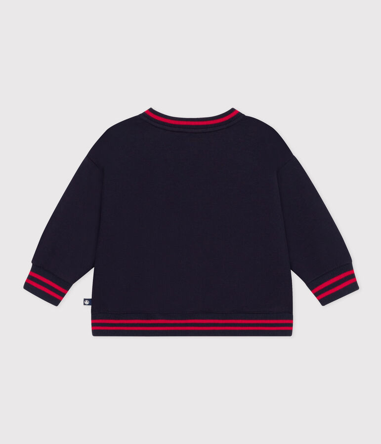 Letter jacket in jersey spesso per beb&egrave; blu