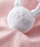 Doudou a costine, il tessuto emblematico di Petit Bateau. rosa CHARME/bianco MARSHMALLOW