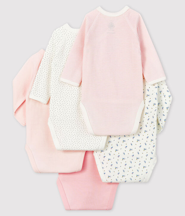 Confezione da 5 body nascita a maniche lunghe neonato multicolore