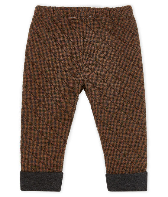 Pantalone in tubique pied-de-poule bebè maschio. nero CITY/marrone COCOA