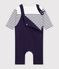Set regalo con T-shirt e salopette in cotone neonato multicolore