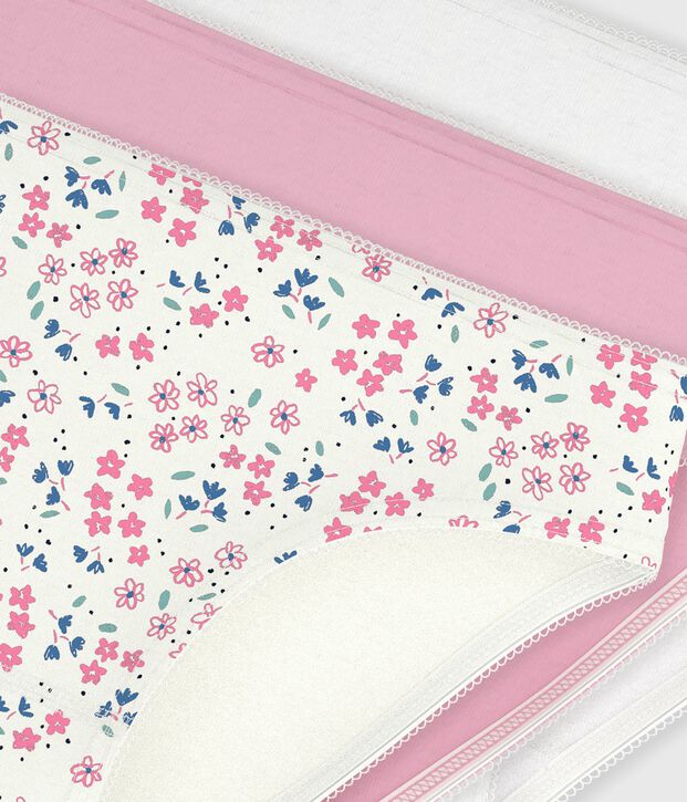 Set di slip in cotone con stampa a fiori bambina multicolore
