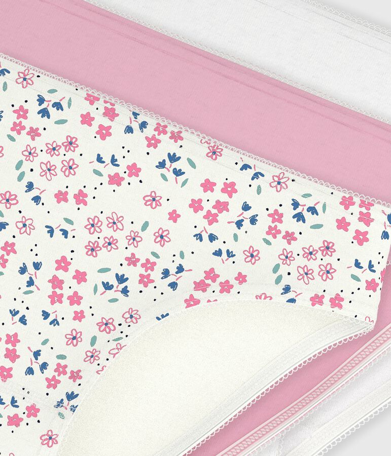 Set di slip in cotone con stampa a fiori bambina multicolore