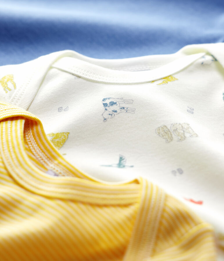 Confezione da 3 body a maniche lunghe in cotone biologico multicolore