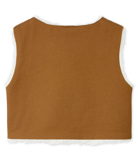 Gilet smanicato per bambina marrone BRINDILLE