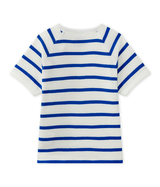 T-shirt bebé bambino a maniche corte bianco MARSHMALLOW/blu PERSE