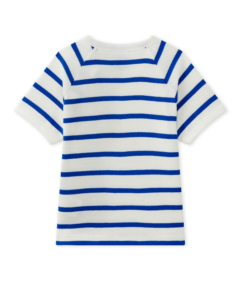 T-shirt beb&eacute; bambino a maniche corte bianco/blu