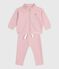 Set per neonato composto da felpa e pantaloni in cotone tinta unita rosa JOLI