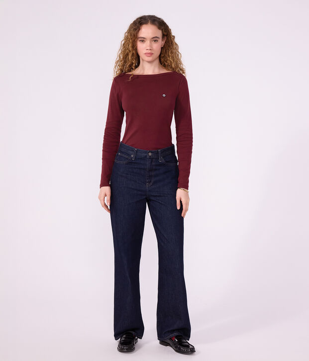T-shirt a maniche lunghe con scollo a barca in cotone donna TRUFFE