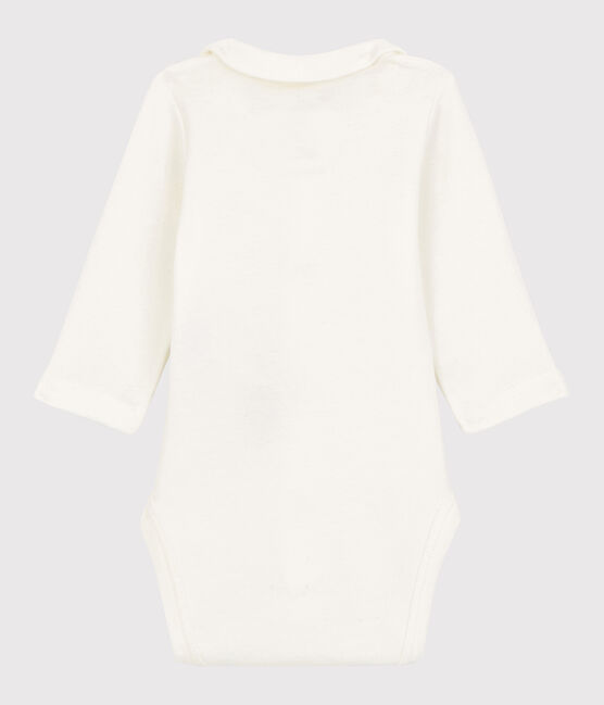 Body con colletto ricamato bebè in cotone biologico bianco MARSHMALLOW