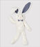 Doudou coniglio con papillon in sherpa bianco MARSHMALLOW