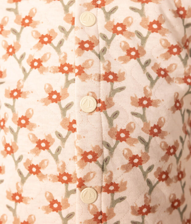 Cardigan fantasia in tubique trapuntato bambina ecru/multicolore
