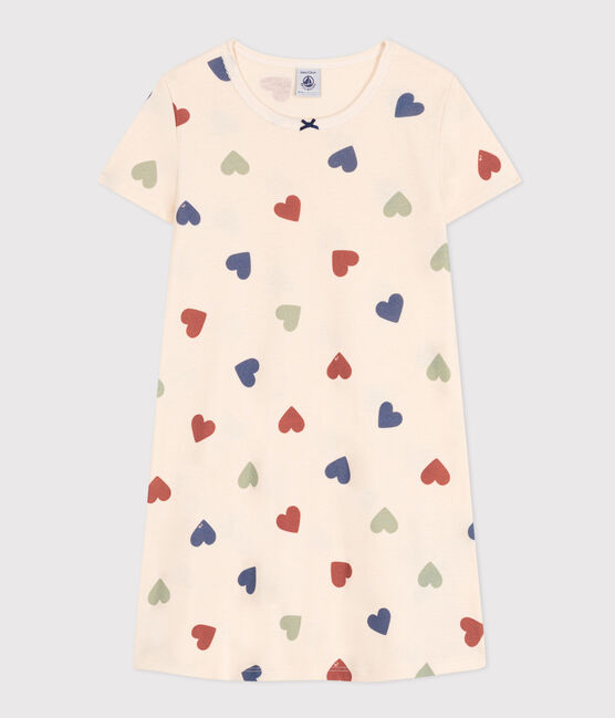 Camicia da notte in cotone con motivo a cuore bambino bianco AVALANCHE/ MULTICO