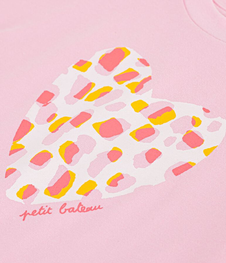 T-shirt a maniche corte in cotone bambina rosa