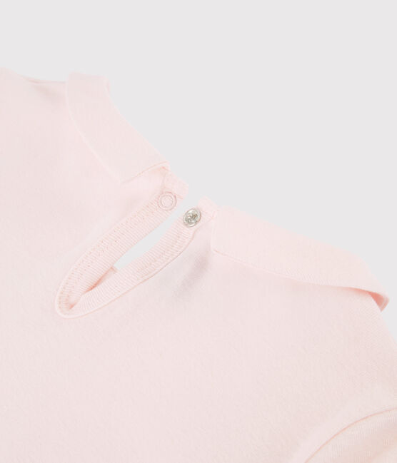 T-shirt bambina a maniche lunghe in cotone rosa FLEUR