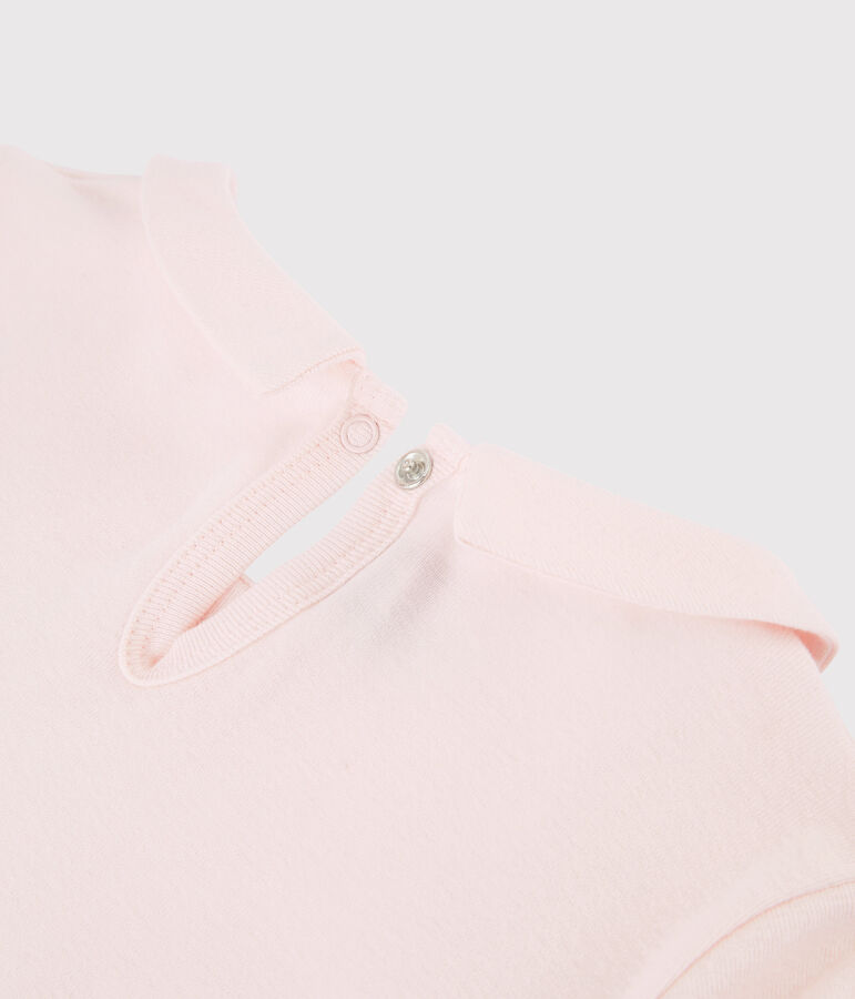 T-shirt bambina a maniche lunghe in cotone rosa