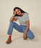 T-shirt L'Iconique in cotone a righe donna bianco MARSHMALLOW/blu SMOKING