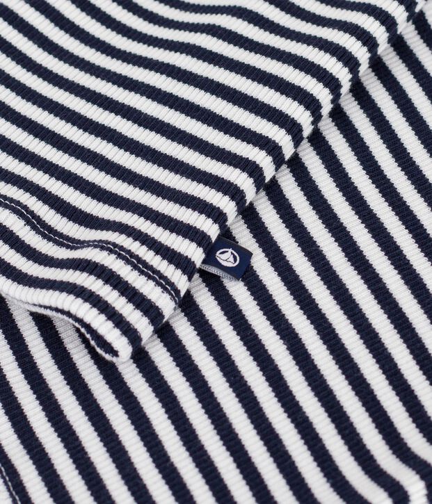 Canotta in cotone a righe donna blu/bianco