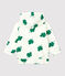 Felpa bebè in molleton con motivo vegetale e cappuccio bianco MARSHMALLOW/verde GAZON