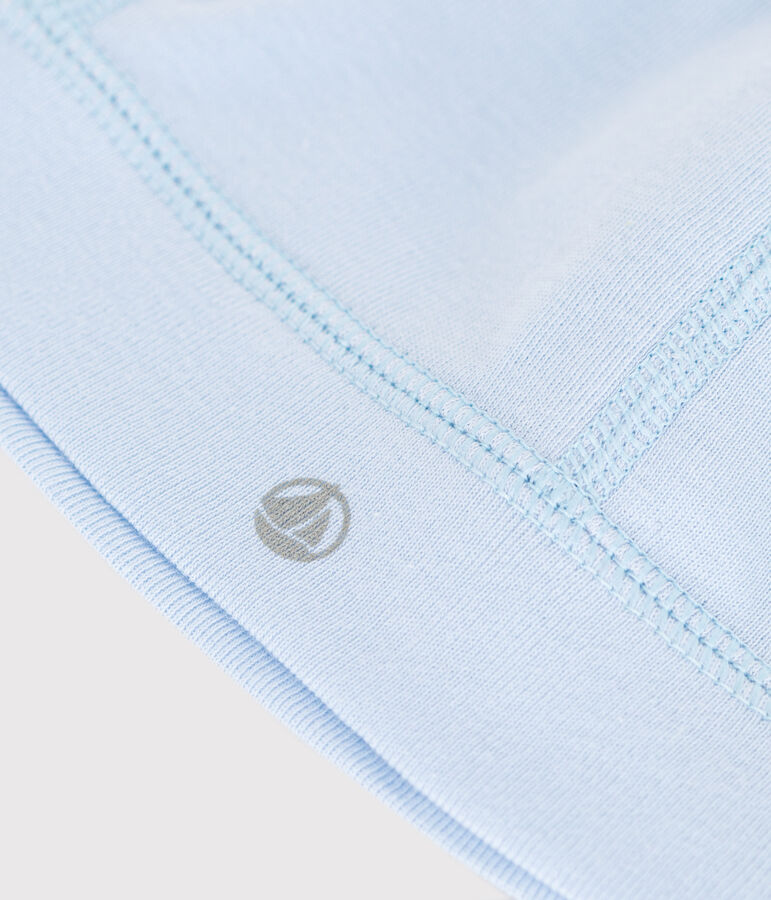 Cuffietta in cotone tinta unita neonato blu