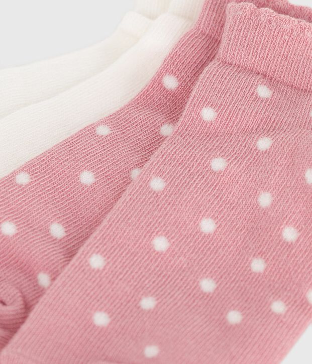 2 paia di calzini in cotone a pois bambina multicolore