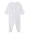 Tutina bebè bambina con stampa a cuoricini bianco ECUME/blu MEDIEVAL