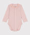Body in cotone a manica lunga con collaretto rosa SALINE