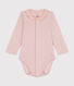 Body in cotone a manica lunga con collaretto