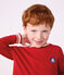 T-shirt a maniche lunghe in cotone tinta unita bambino rosso