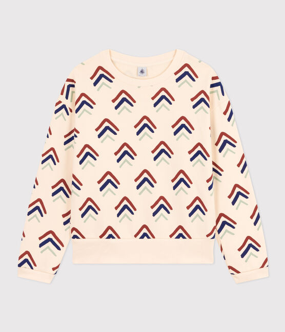 Maglia donna in tessuto felpato bianco AVALANCHE/ MULTICO