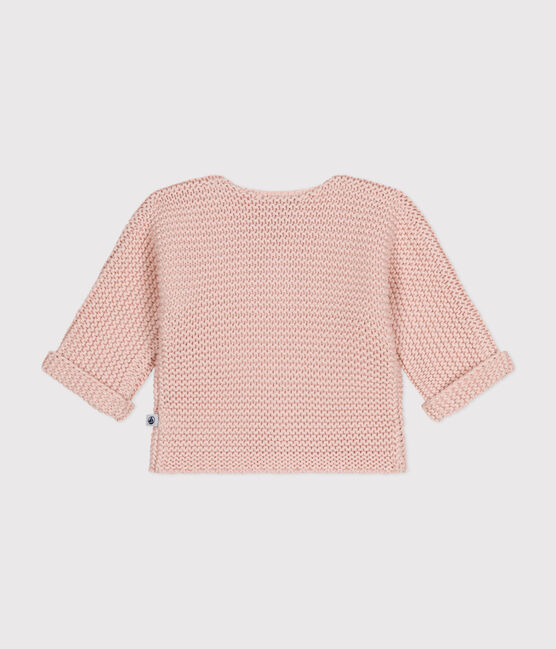 Cardigan in tricot a punto legaccio per bebè rosa SALINE